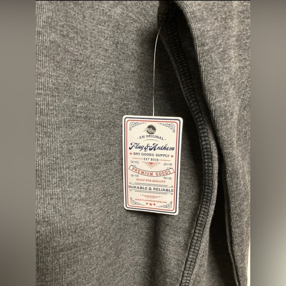 Flag & Anthem Mens Quarter Zip Sweater Pullover Medium Dark Grey Mid-Weight NWT - Picture 4 of 11